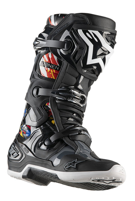 Boty Alpinestars Tech 10 limitovaná edice Renen černá/šedá/bílá/multicolor