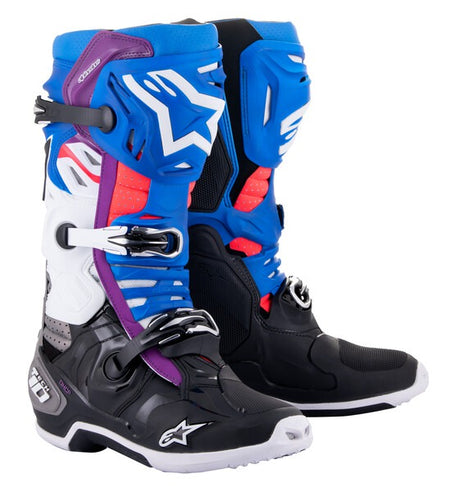 Boty Alpinestars Tech 10 Supervented perforované modrá/fialová/růžová/bílá/šedá/černá