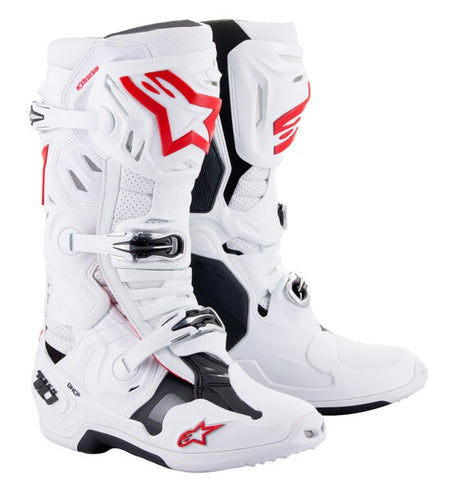 Boty Alpinestars Tech 10 Supervented perforované bílá/červená/černá