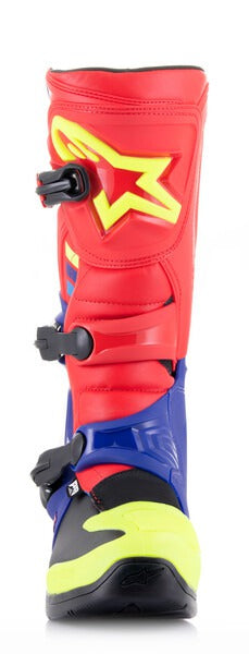 Boty Alpinestars Tech 3 červená/modrá/žlutá fluo/černá