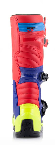 Boty Alpinestars Tech 3 červená/modrá/žlutá fluo/černá