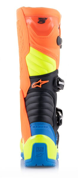 Boty Alpinestars Tech 5 oranžová fluo/žlutá fluo/modrá/černá