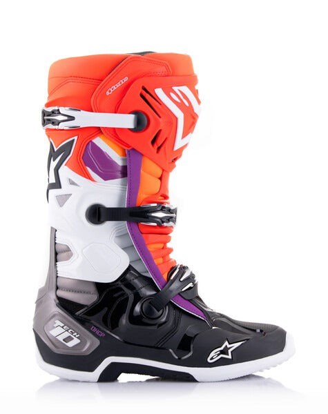 Boty Alpinestars Tech 10 oranžová/žlutá/fialová/bílá/černá