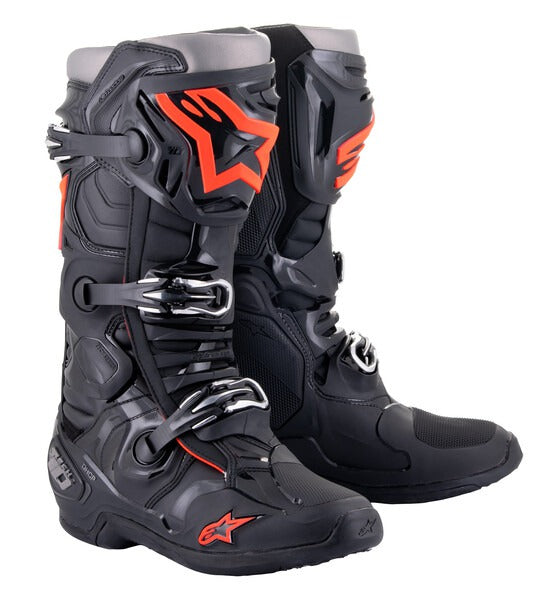 Boty Alpinestars Tech 10 černá/červená fluo/šedá