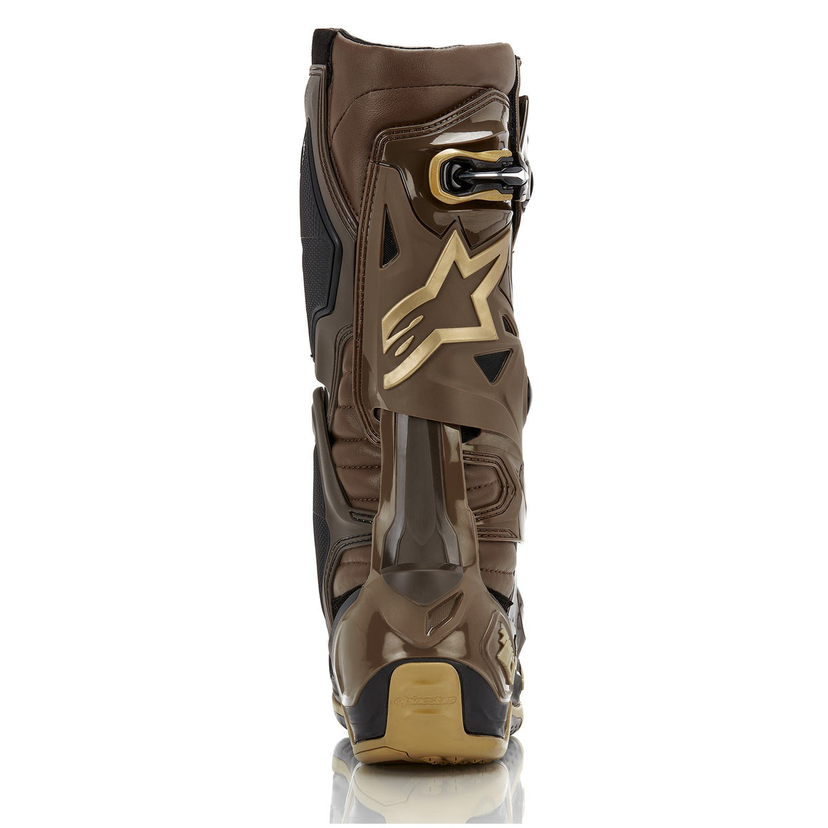 Boty Alpinestars Tech 10 limitovaná edice Squad tmavě hnědá/zlatá/černá