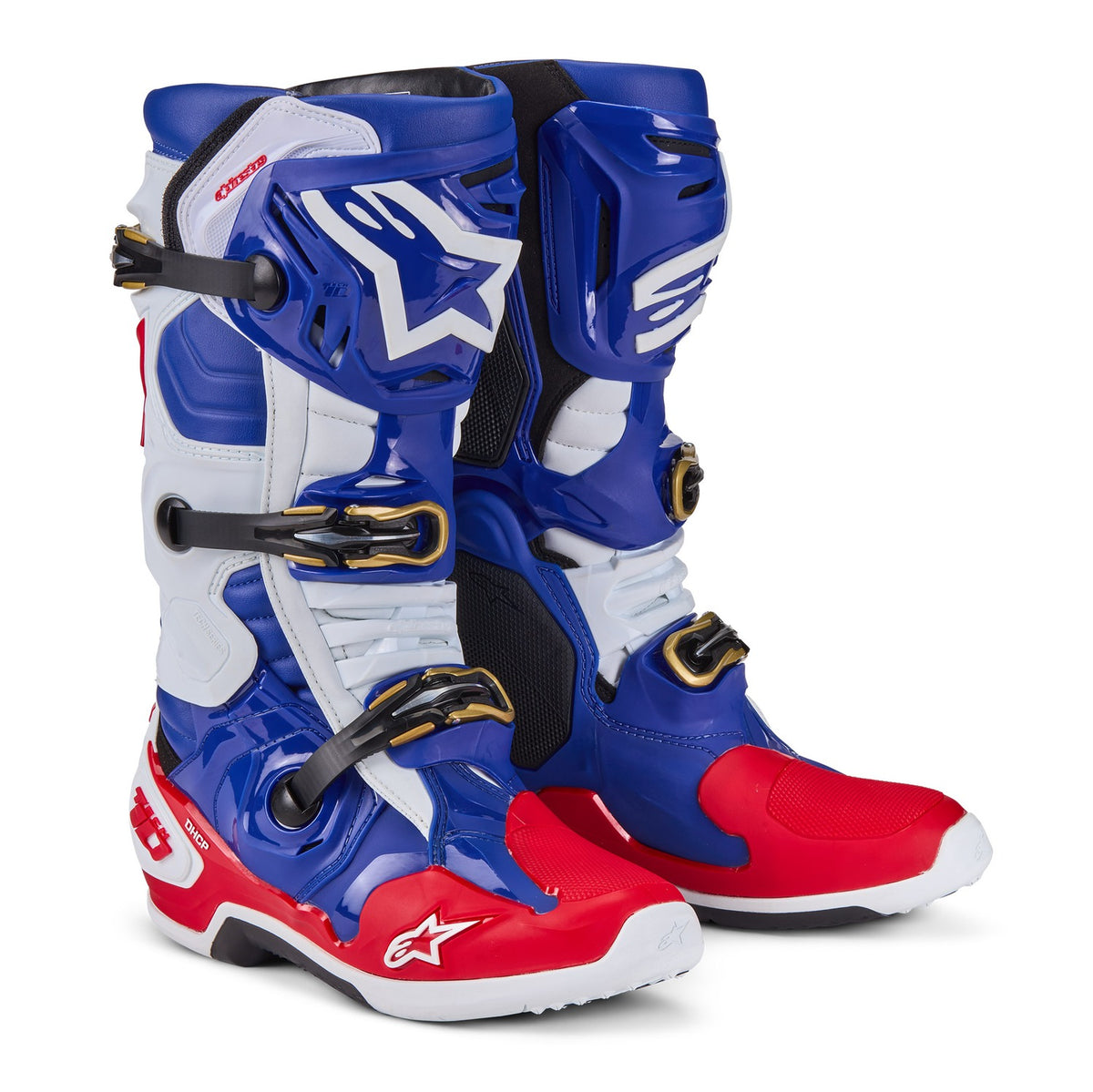 Boty Alpinestars Tech 10 limitovaná edice Union Redbud MX červená/modrá/bílá/černá