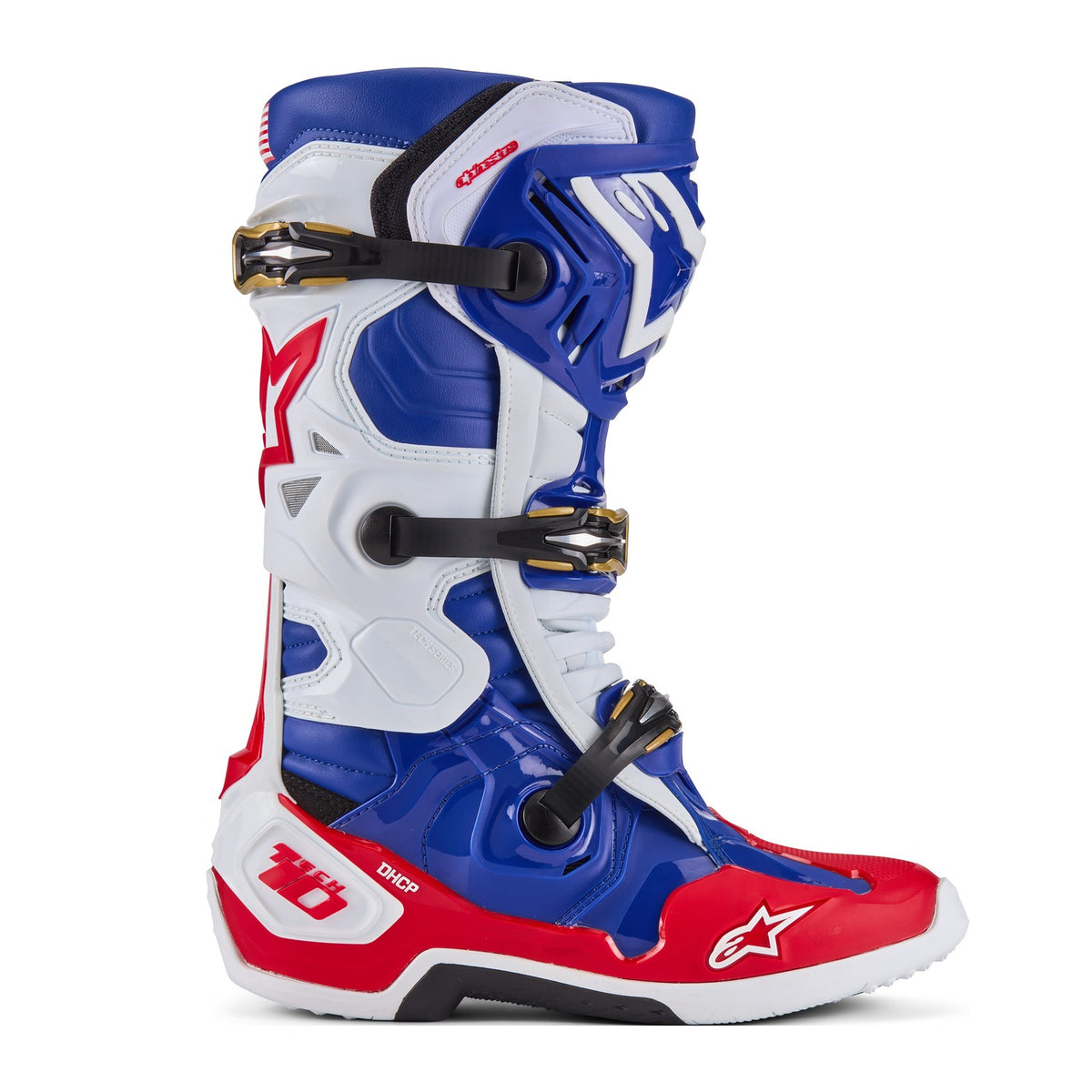 Boty Alpinestars Tech 10 limitovaná edice Union Redbud MX červená/modrá/bílá/černá