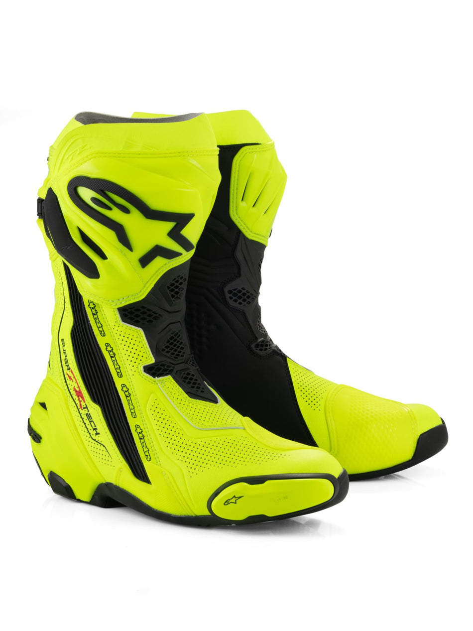 Boty Alpinestars Supertech R Vented žlutá fluo/černá, perforovaná obšívka
