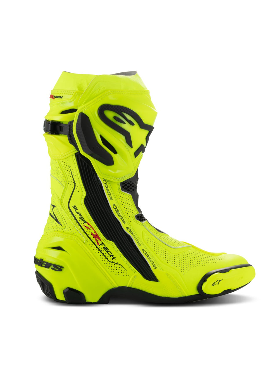Boty Alpinestars Supertech R Vented žlutá fluo/černá, perforovaná obšívka