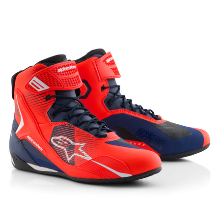 Boty Alpinestars FASTER-4 MM93 červená fluo/modrá/bílá