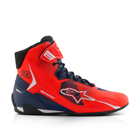 Boty Alpinestars FASTER-4 MM93 červená fluo/modrá/bílá