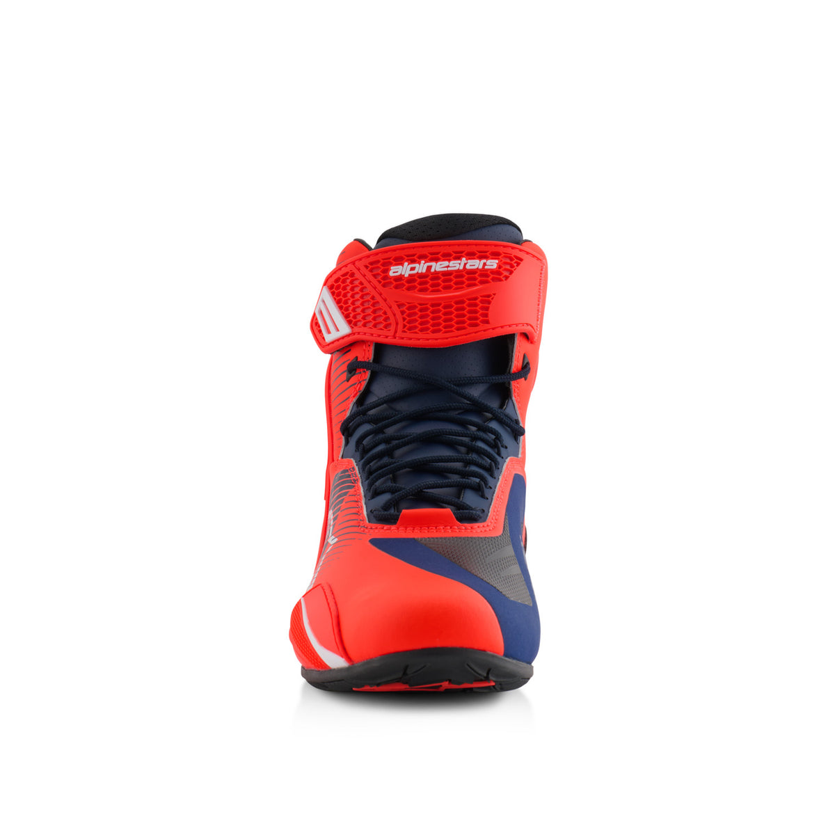 Boty Alpinestars FASTER-4 MM93 červená fluo/modrá/bílá