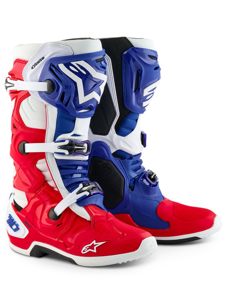 Boty Alpinestars Tech 10 limitovaná edice Fortitude bílá/modrá/červená