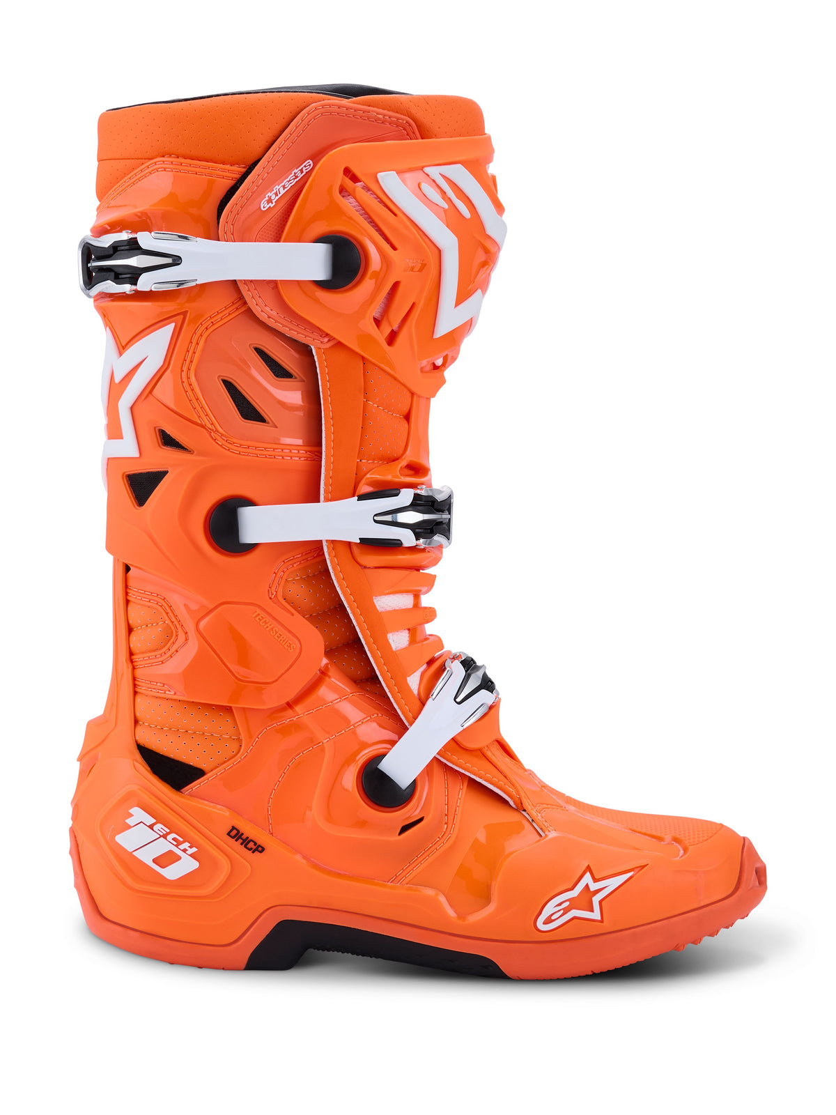 Boty Alpinestars Tech 10 Supervented oranžová fluo/černá/bílá