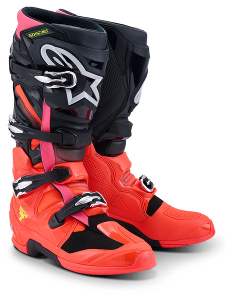 Boty Alpinestars Tech 7 černá/červená fluo/růžová fluo