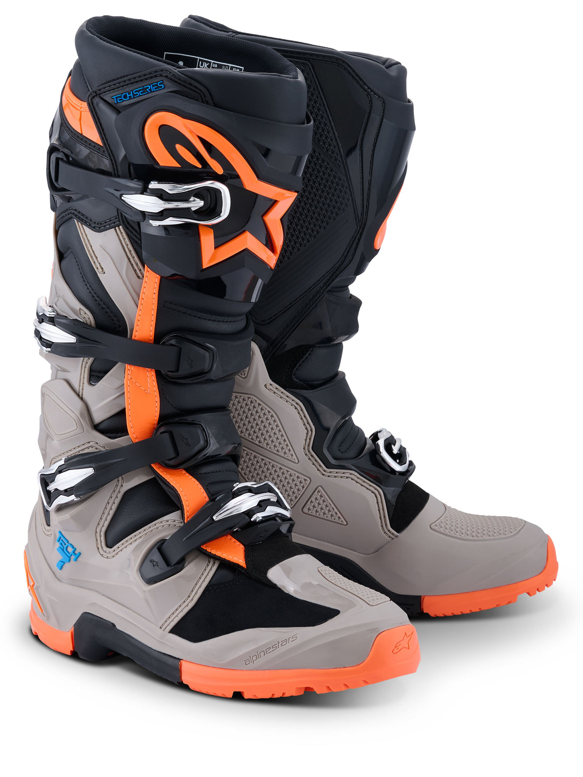 Boty Alpinestars Tech 7 Enduro černá/tmavě šedá/oranžová fluo