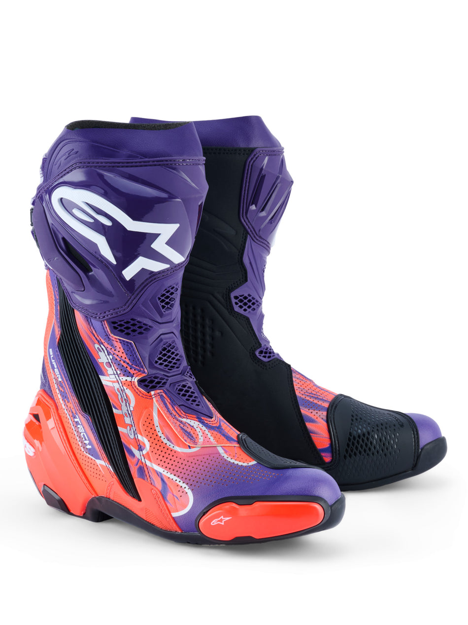 Boty Alpinestars Supertech R Vented Flyte limitovaná edice Jorge Martin fialová/červená/černá
