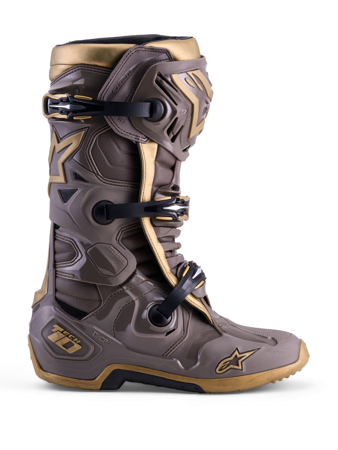 Boty Alpinestars Tech 10 limitovaná edice AIR Gold hnědá/zlatá