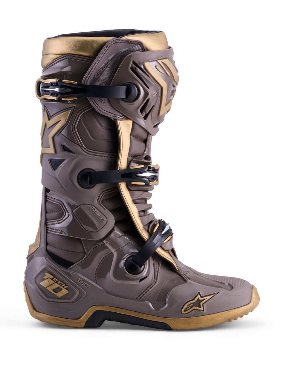 Boty Alpinestars Tech 10 limitovaná edice AIR Gold hnědá/zlatá