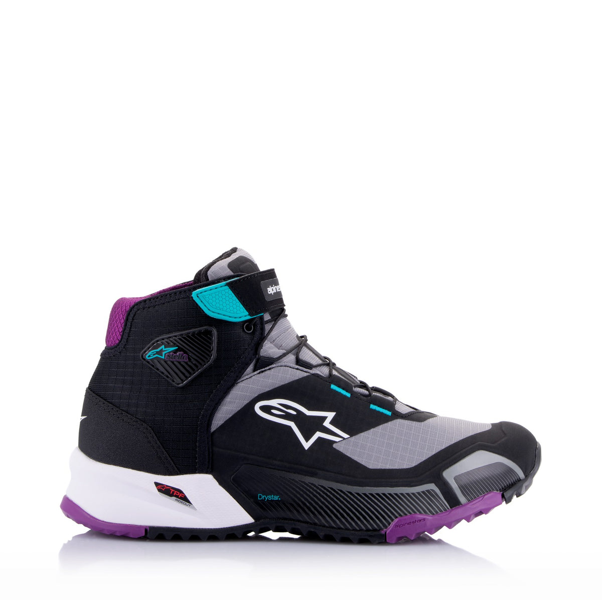 Dámské boty Alpinestars Stella CR-X Drystar černá/šedá/fialová/tyrkysová
