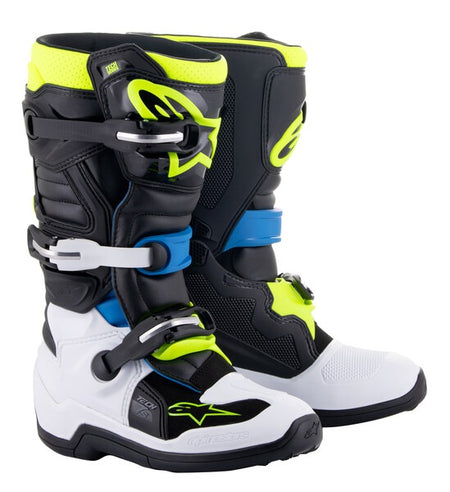 Dětské boty Alpinestars Tech 7 S černá/bílá/žlutá fluo/modrá
