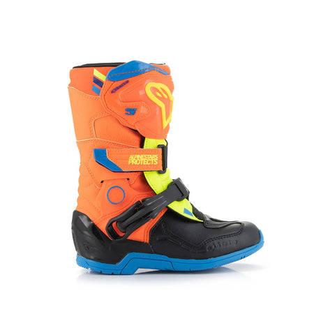 Dětské boty Alpinestars Tech 3S Kids oranžová fluo/modrá/žlutá fluo/černá