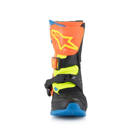Dětské boty Alpinestars Tech 3S Kids oranžová fluo/modrá/žlutá fluo/černá