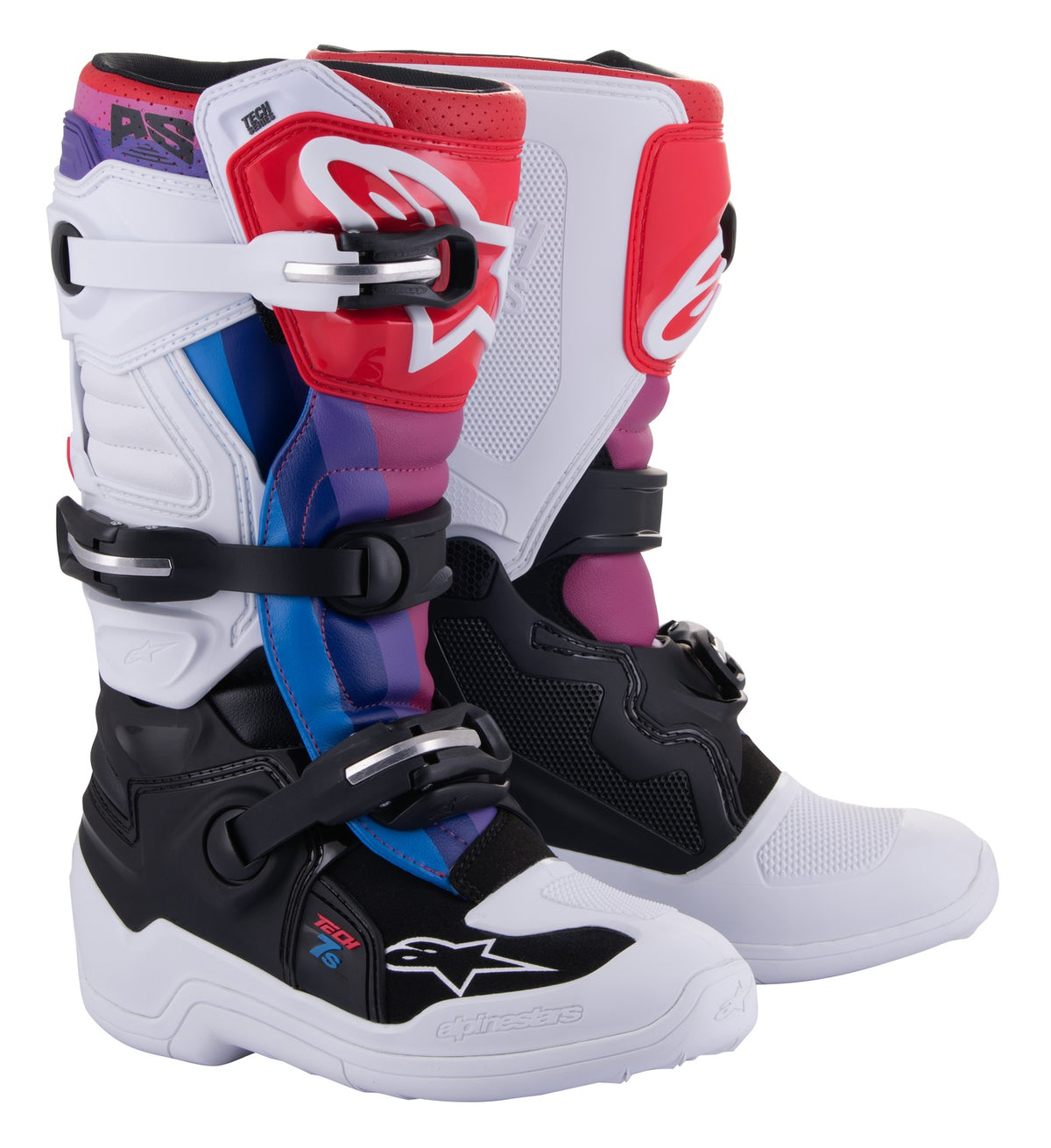 Dětské boty Alpinestars Tech 7 S bílá/černá/červená/modrá/fialová