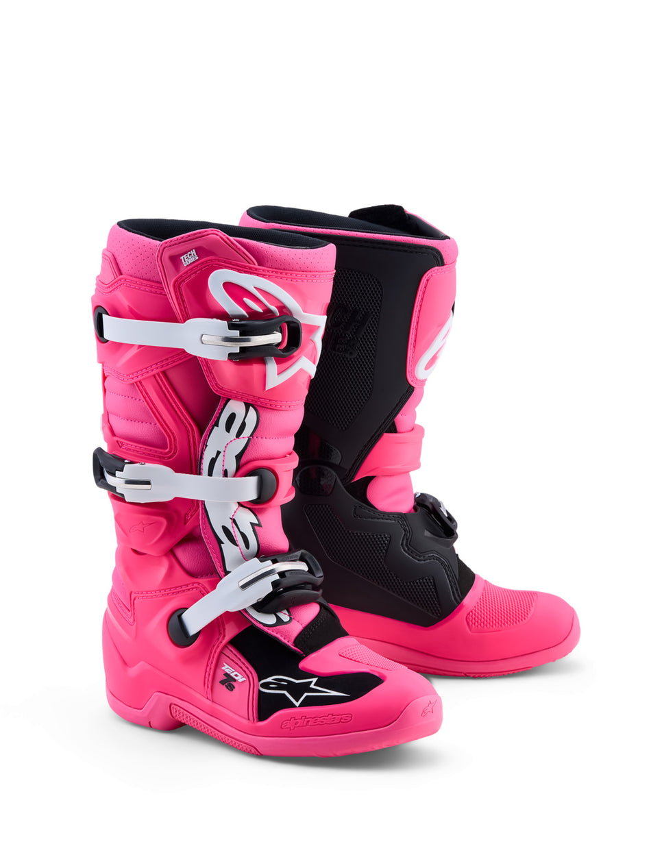Dětské boty Alpinestars Tech 7 S růžová fluo/černá/bílá