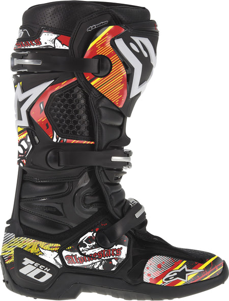 Sada polepů pro boty Alpinestars Tech 10 model 2014 až 2018 červená/bílá/žlutá