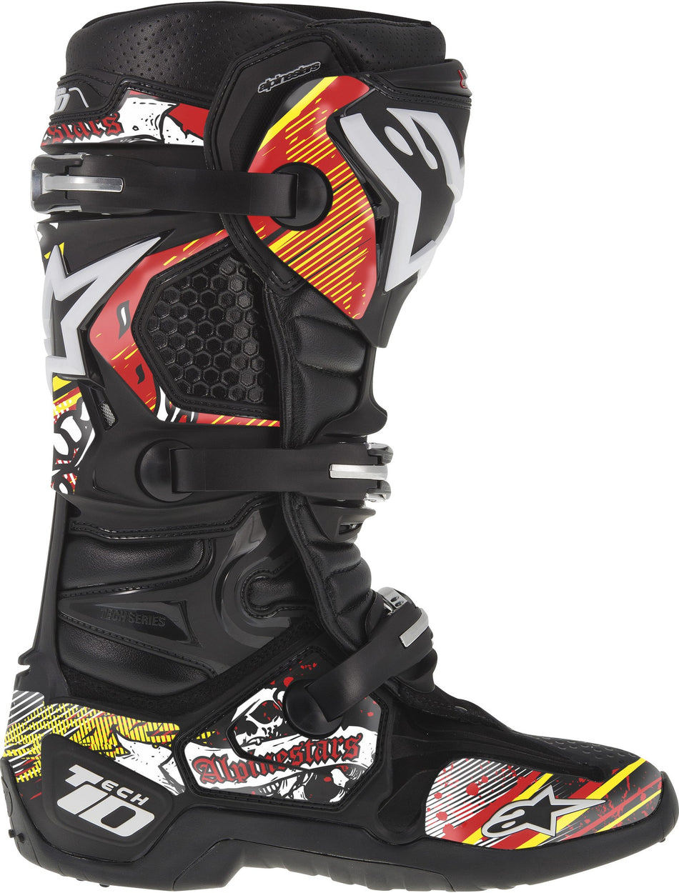 Sada polepů pro boty Alpinestars Tech 10 model 2014 až 2018 červená/bílá/žlutá