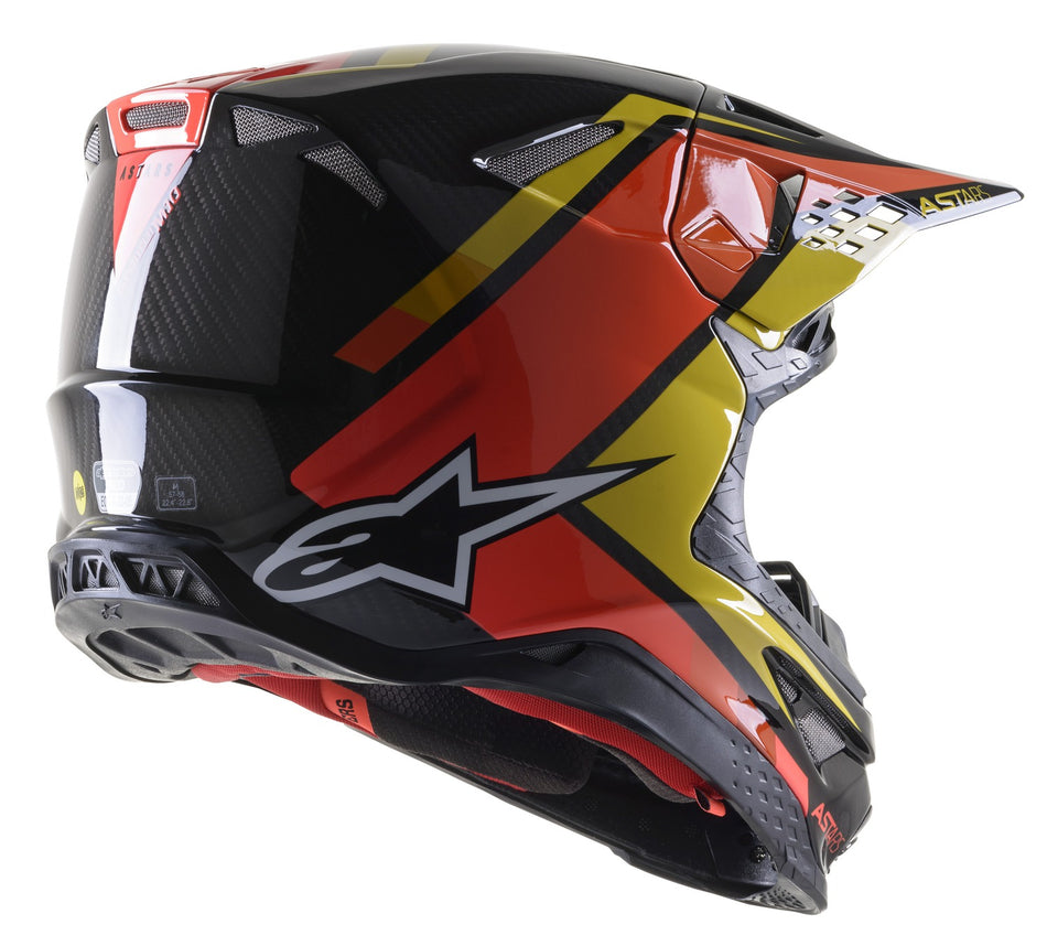 Přilba Alpinestars Supertech S-M10 Carbon META2 černá/žlutá/oranžová lesklá