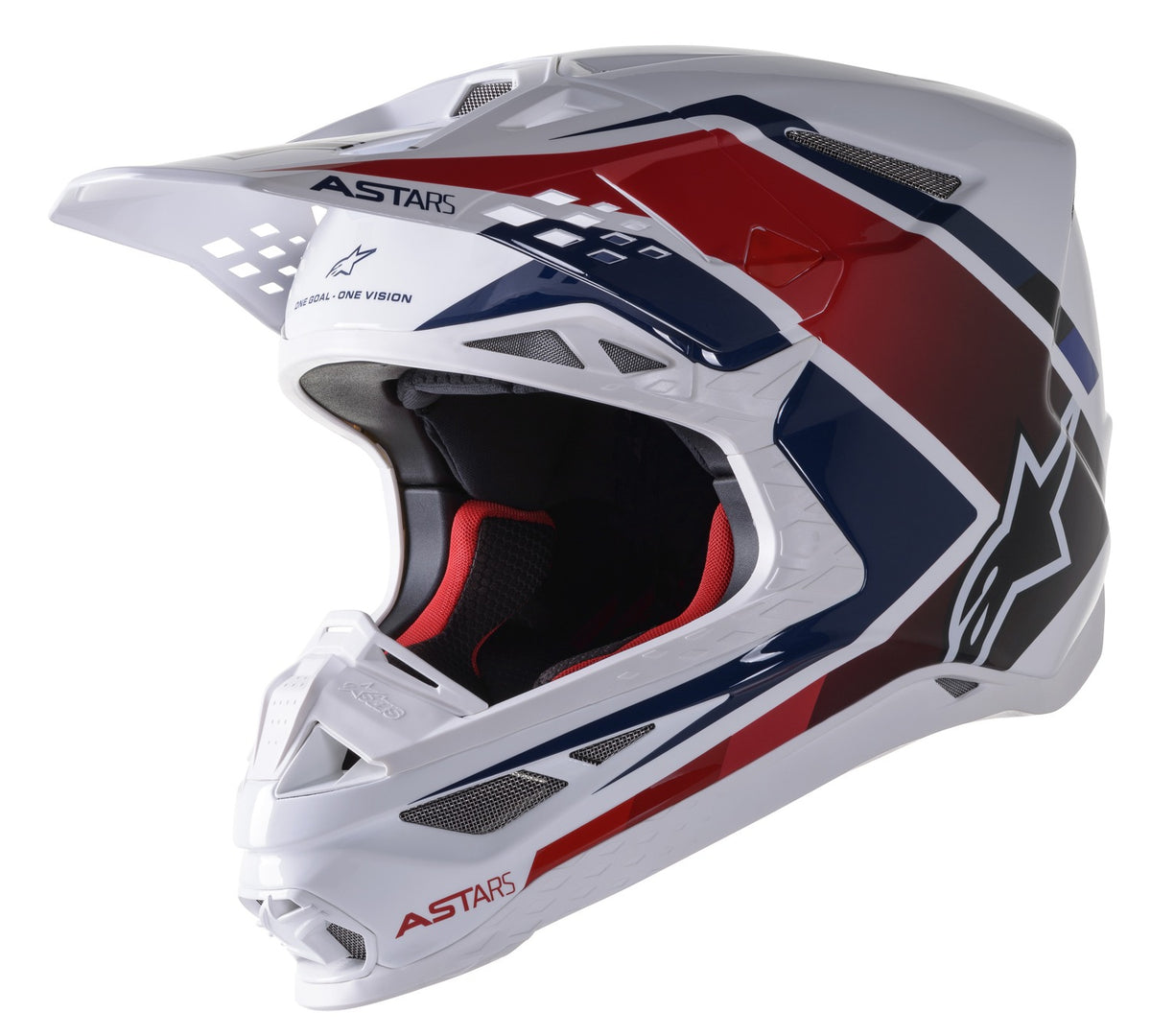Přilba Alpinestars Supertech S-M10 Carbon META2 bílá/červená/modrá lesklá