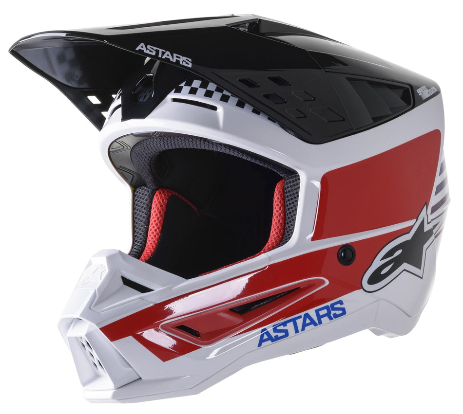 Přilba Alpinestars S-M5 Speed bílá/tmavá modrá/červená lesklá