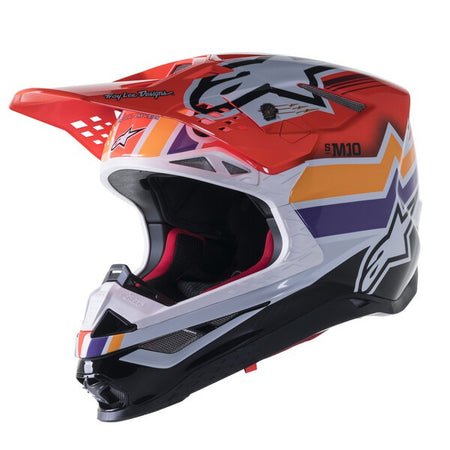 Přilba Alpinestars Supertech S-M10 edice Troy LEE Designs oranžová/žlutá/fialová/bílá/černá