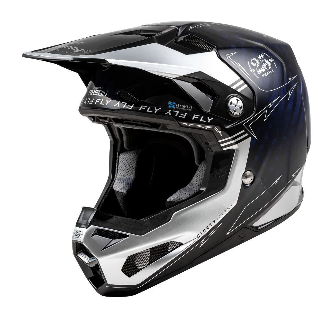 Přilba Fly Racing Formula S Carbon modrá/stříbrná