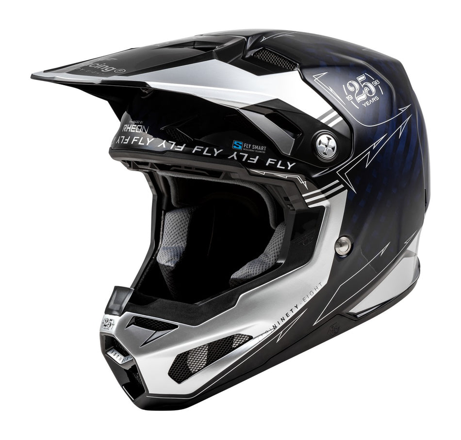 Přilba Fly Racing Formula S Carbon modrá/stříbrná