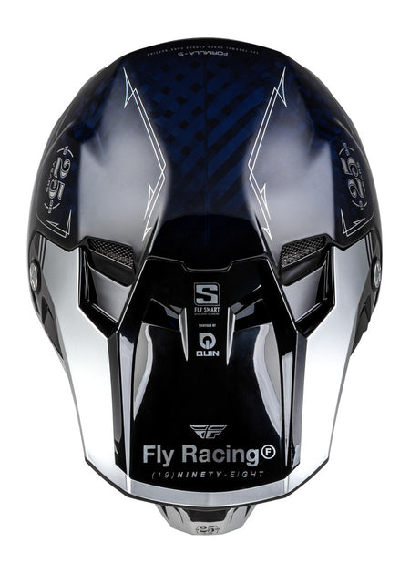 Přilba Fly Racing Formula S Carbon modrá/stříbrná