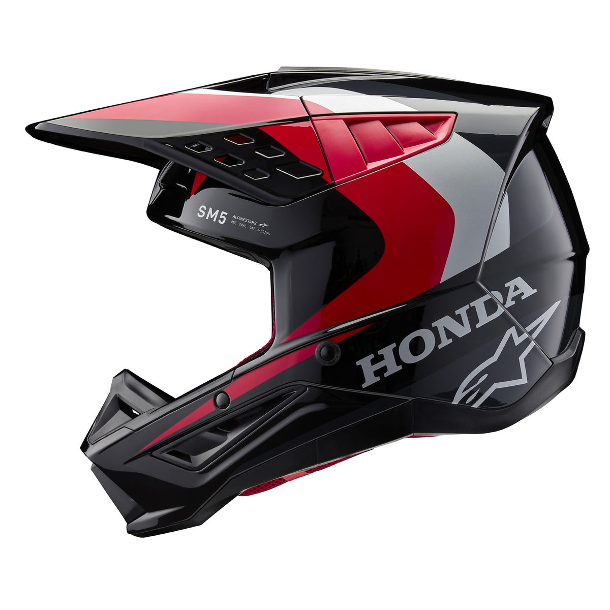 Přilba Alpinestars S-M5 Honda černá/červená/šedá