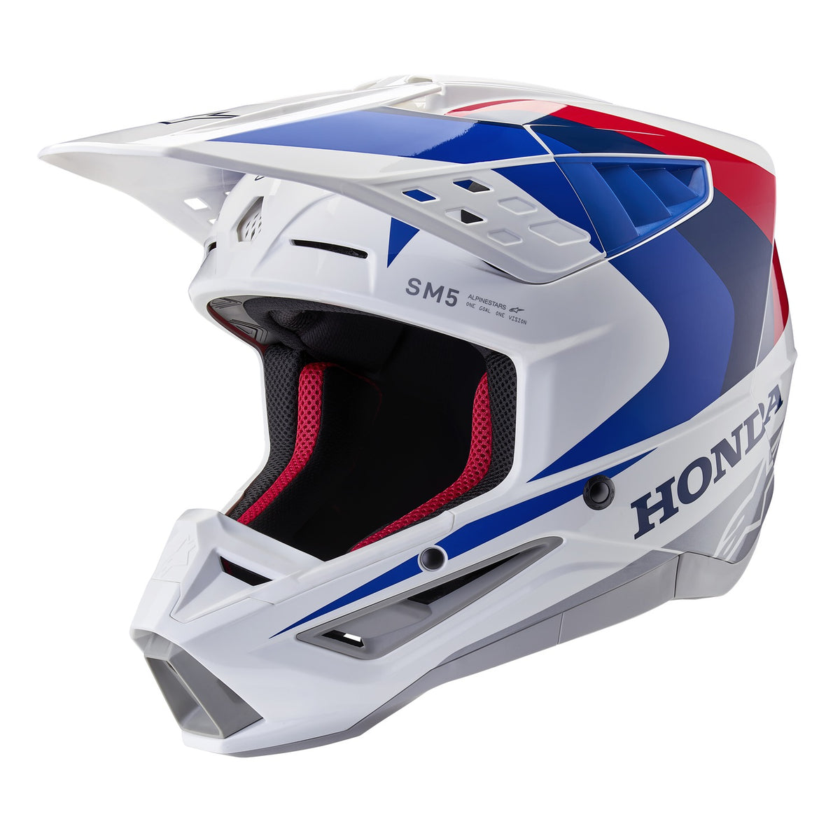Přilba Alpinestars S-M5 Honda bílá/modrá/červená