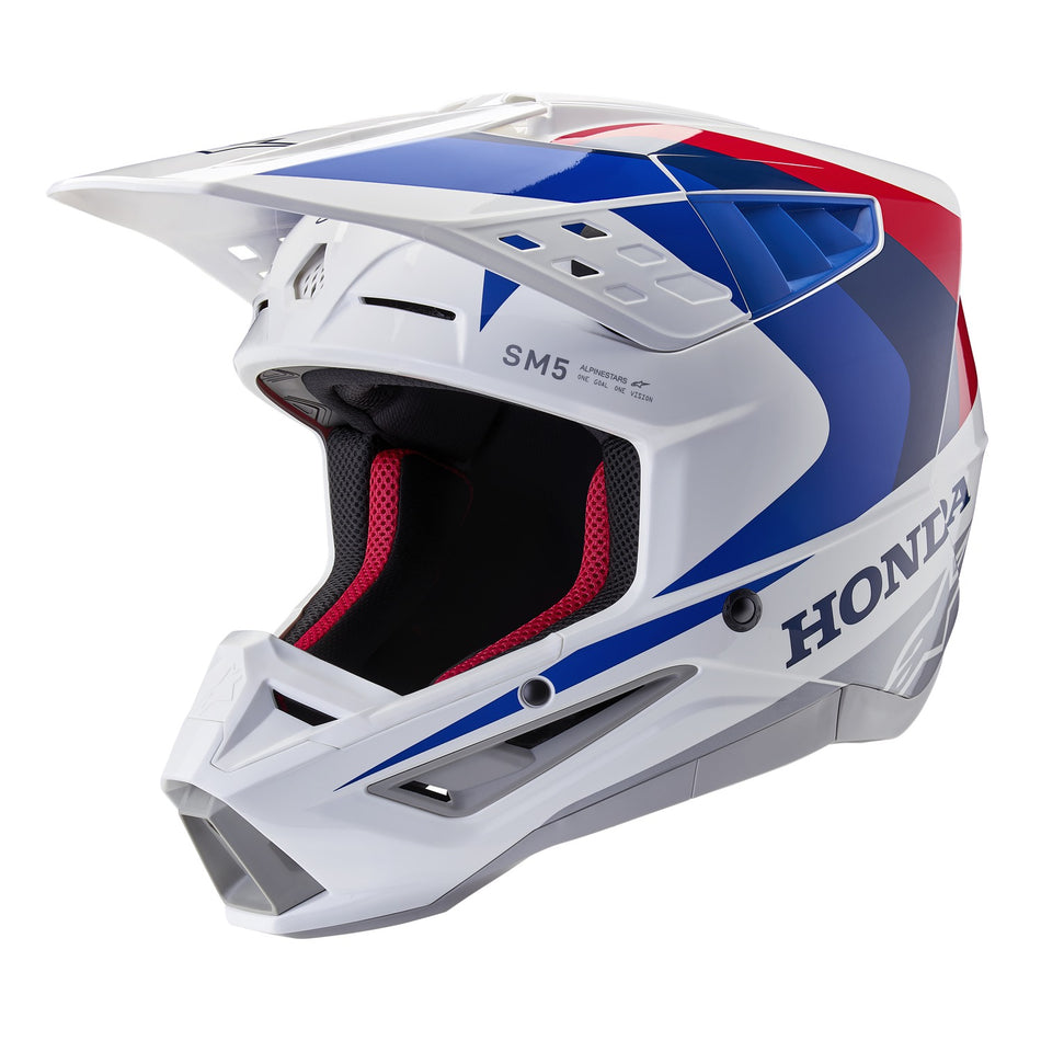 Přilba Alpinestars S-M5 Honda bílá/modrá/červená