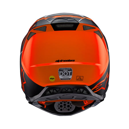 Přilba Alpinestars Supertech S-M10 Flood stříbrná/černá matná/oranžová fluo