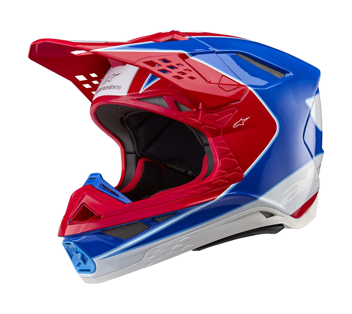 Přilba Alpinestars Supertech S-M10 Aeon červená fluo/modrá