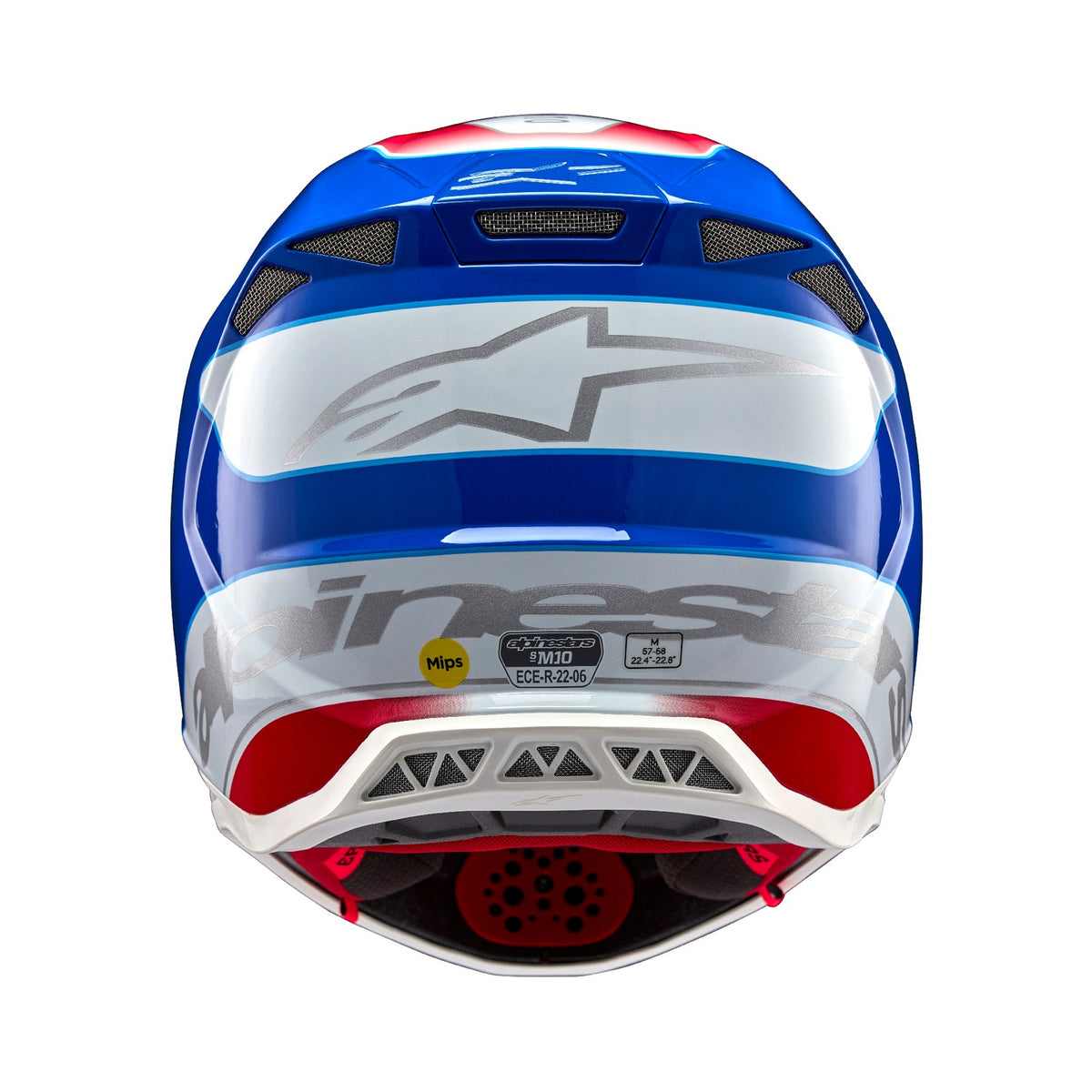 Přilba Alpinestars Supertech S-M10 Aeon červená fluo/modrá