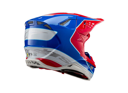 Přilba Alpinestars Supertech S-M10 Aeon červená fluo/modrá