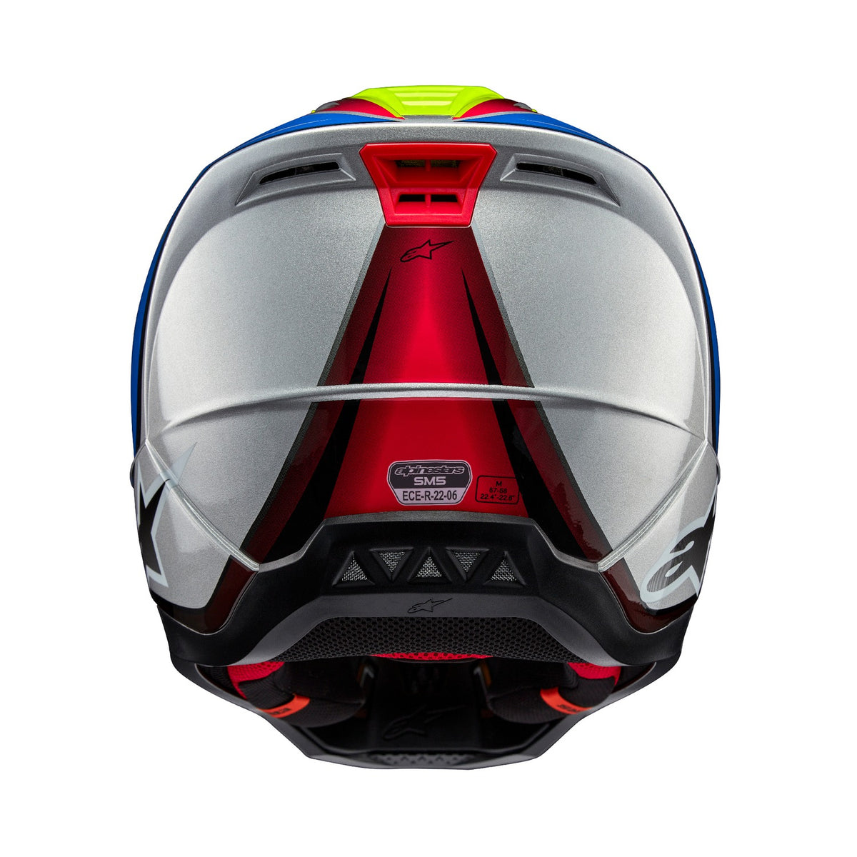 Přilba Alpinestars S-M5 Sail žlutá fluo/modrá/stříbrná