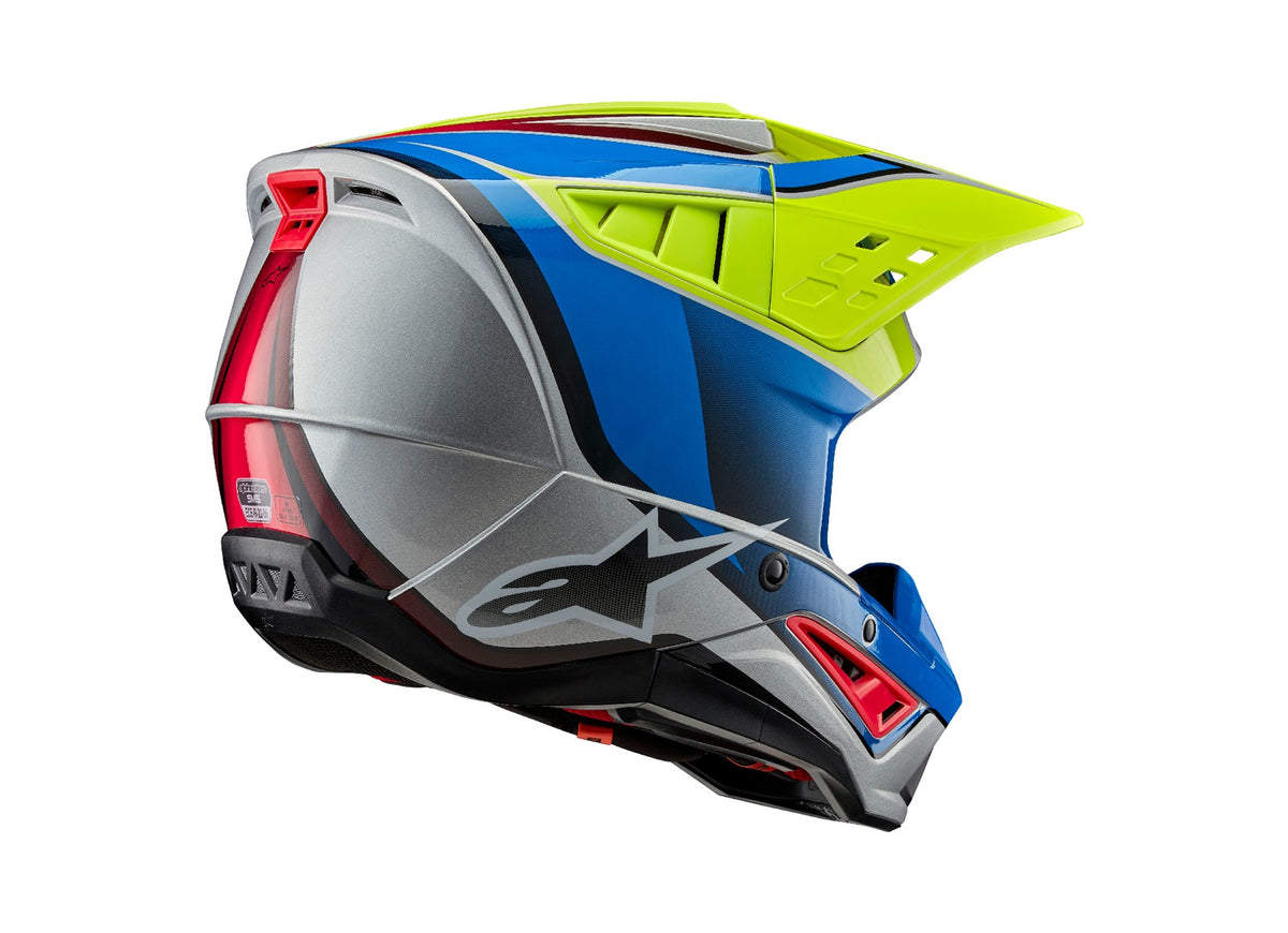 Přilba Alpinestars S-M5 Sail žlutá fluo/modrá/stříbrná