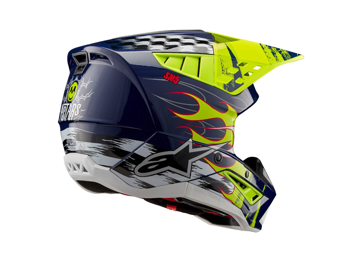 Přilba Alpinestars S-M5 Rash tmavě modrá/žlutá fluo