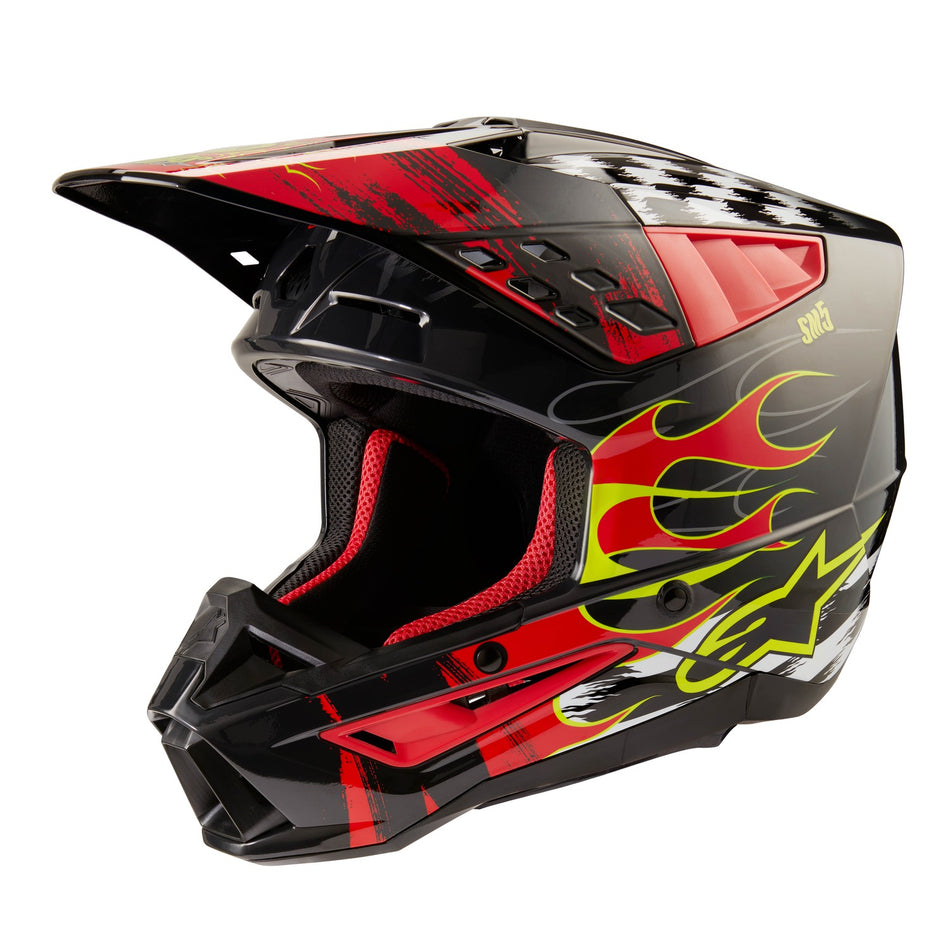 Přilba Alpinestars S-M5 Rash tmavě šedá/červená fluo