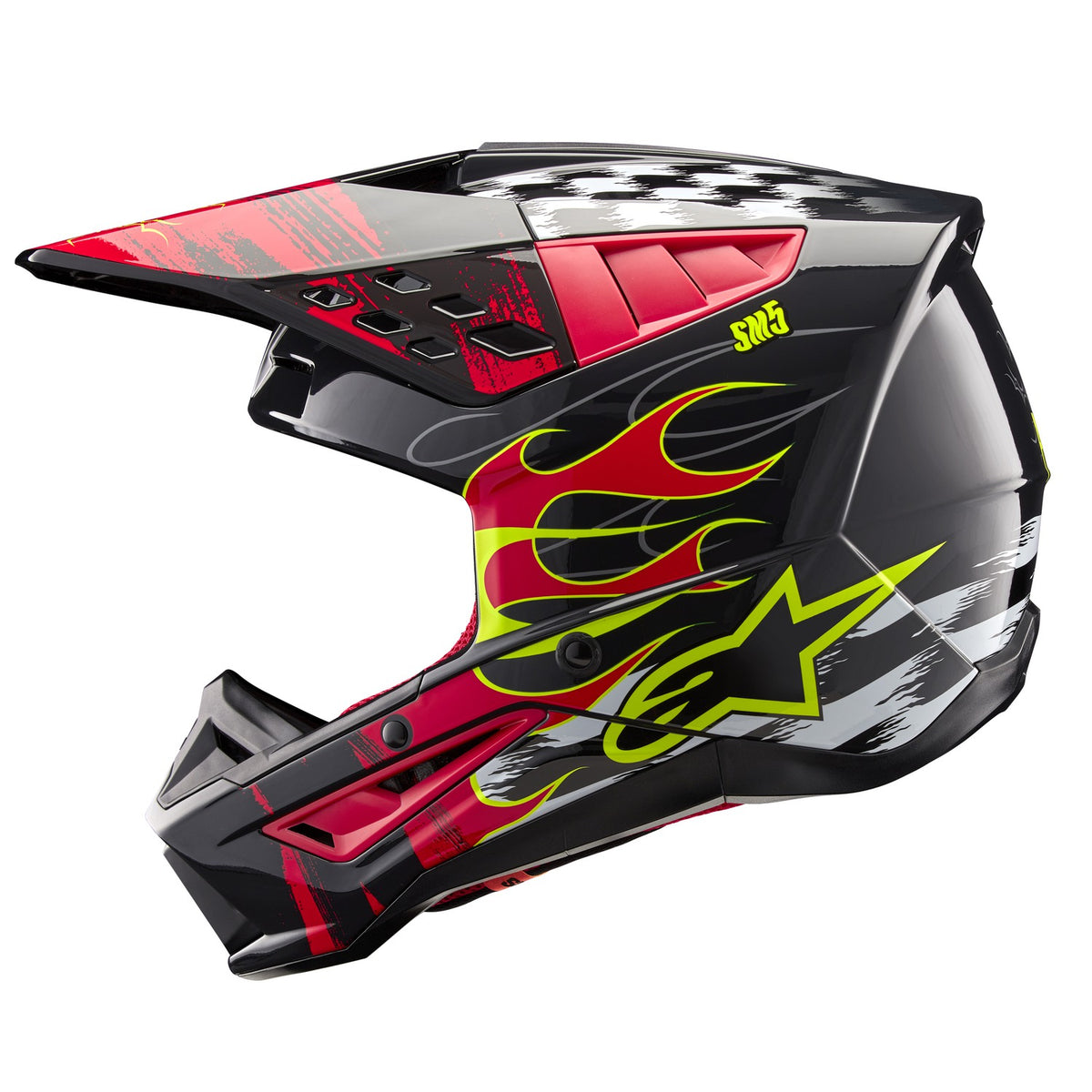 Přilba Alpinestars S-M5 Rash tmavě šedá/červená fluo